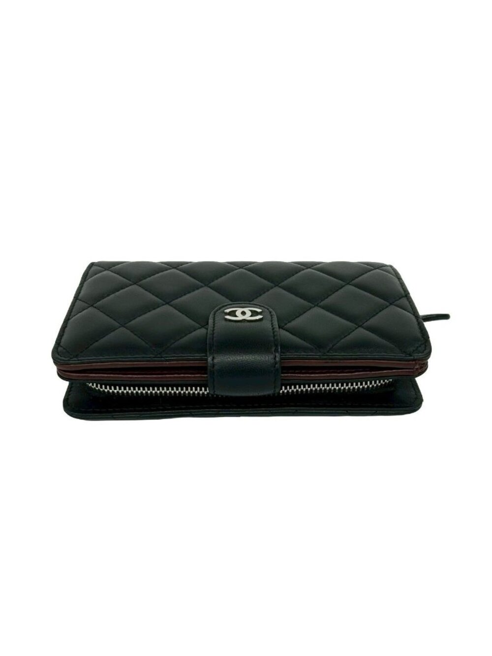 Chanel Card Seal Quilted CC Logo Lambskin Bifold Wallet Black - Picture 3 of 10